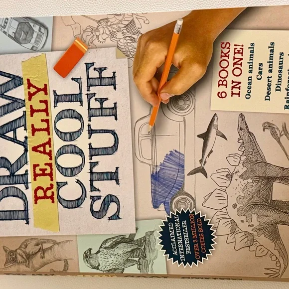 Draw Really Cool Stuff Kids Drawing Book Step by Step Hinkler Like New - Picture 12 of 16